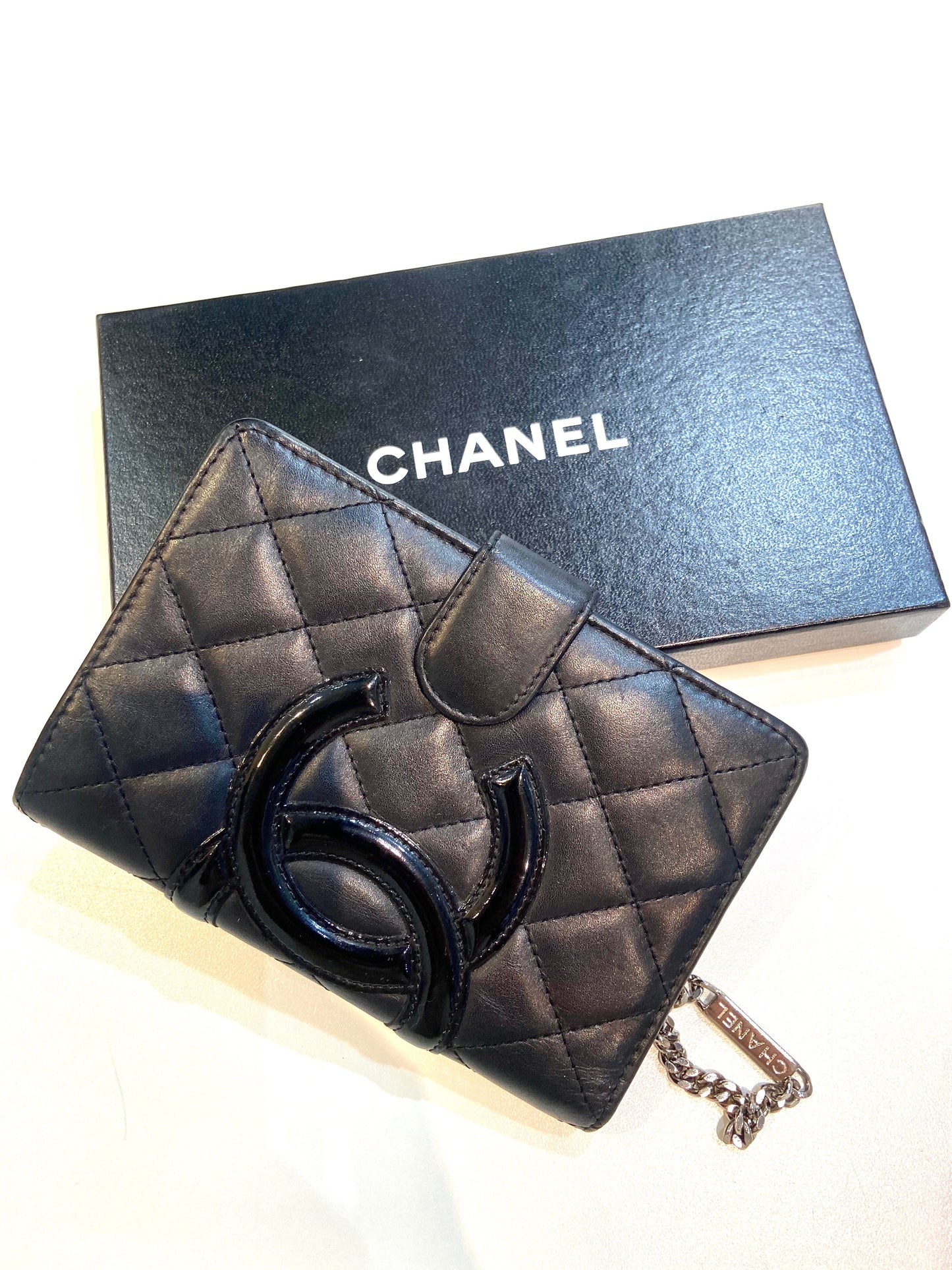 CHANEL QUILTED CALFSKIN LEATHER CAMBON FRENCH WALLET