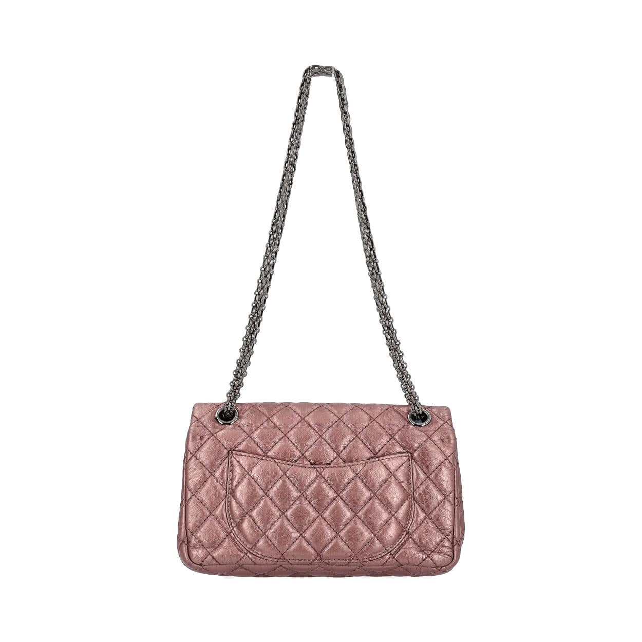 CHANEL Quilted Aged Reissue Double Compartments Shoulder Bag Rose Ash