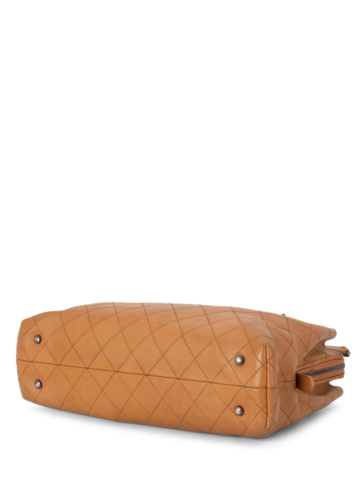 Chanel Quilted Caviar CC Top Handle Bag Brown