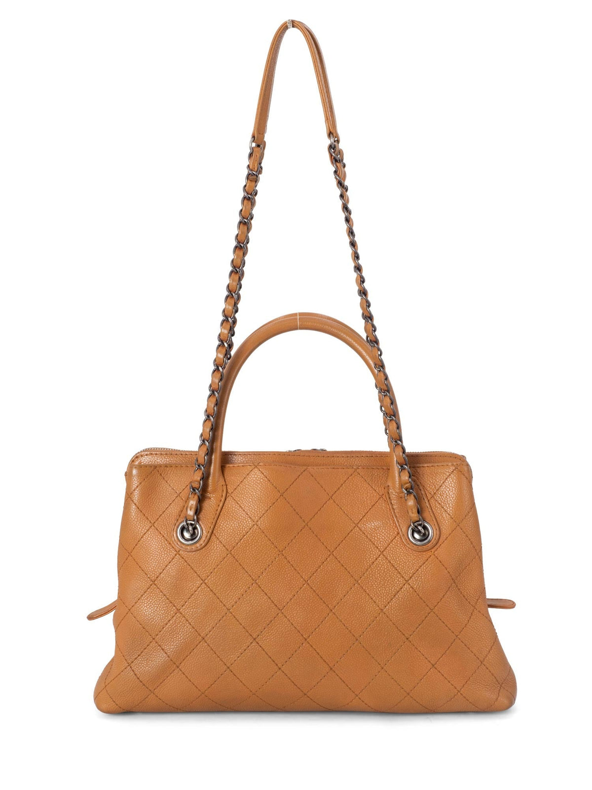 Chanel Quilted Caviar CC Top Handle Bag Brown