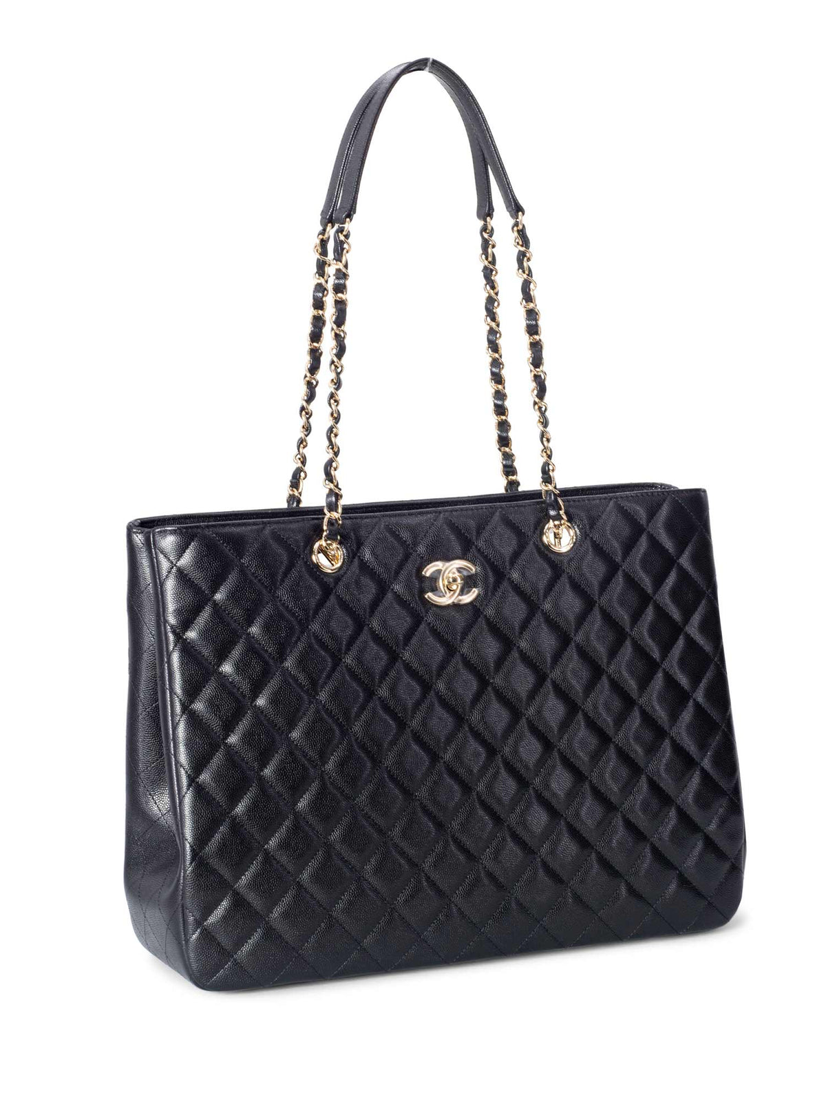 Chanel Quilted Caviar Large Shopper Bag Black