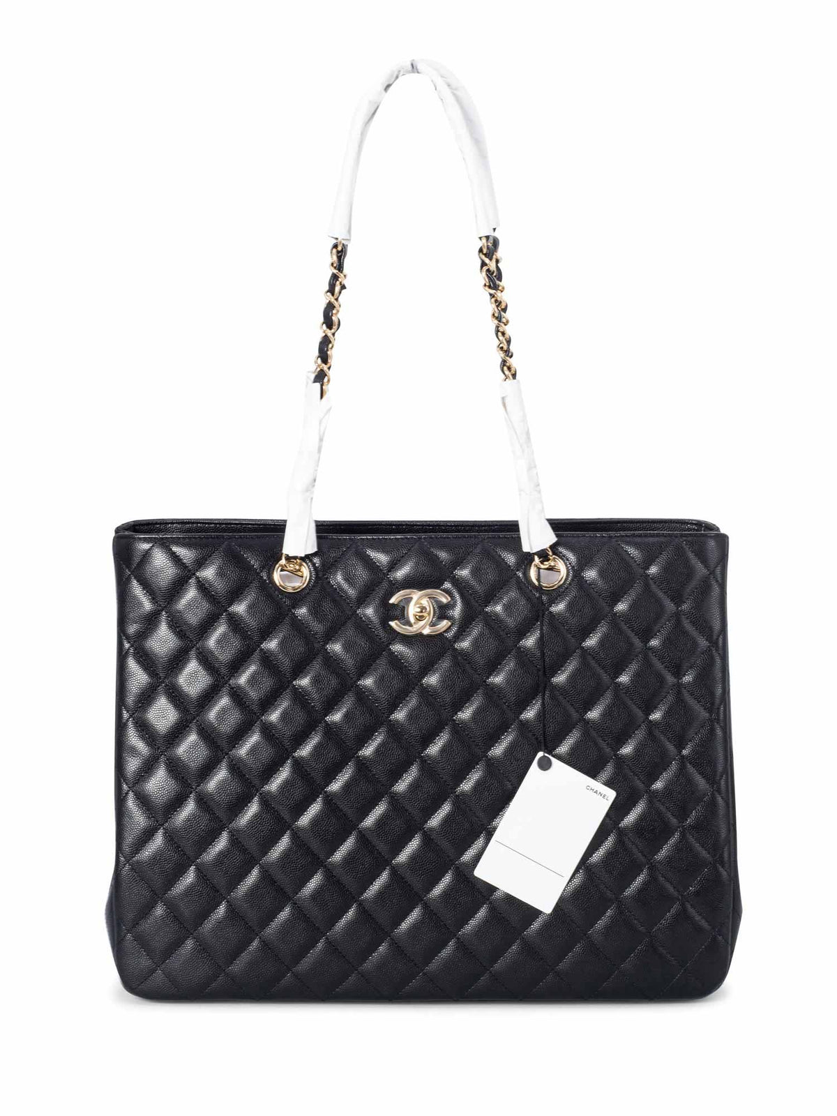 Chanel Quilted Caviar Large Shopper Bag Black