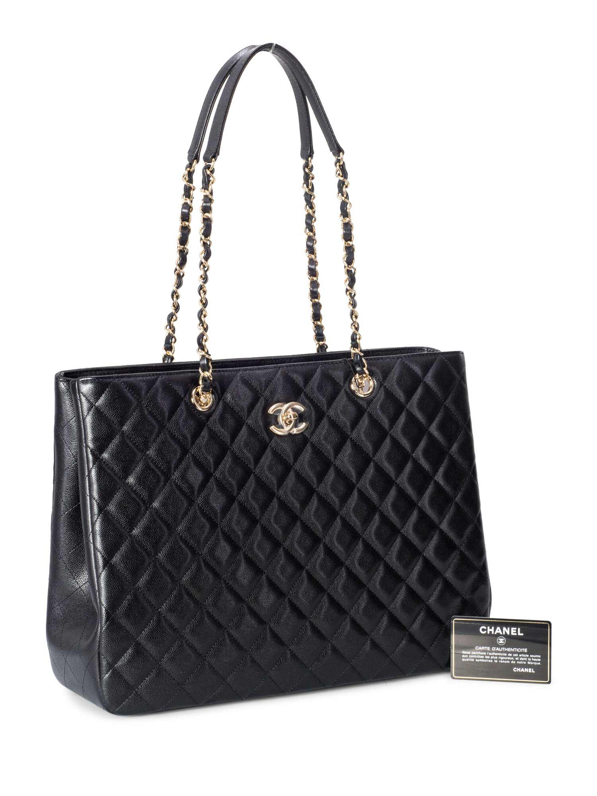 Chanel Quilted Caviar Large Shopper Bag Black