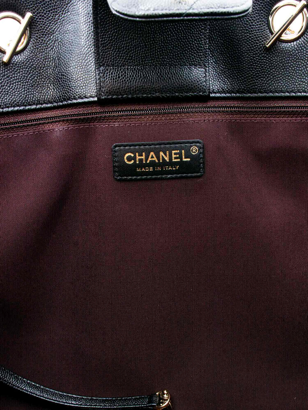 Chanel Quilted Caviar Large Shopper Bag Black