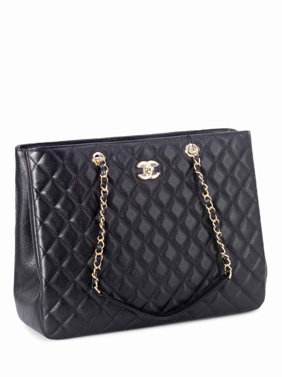 Chanel Quilted Caviar Large Shopper Bag Black