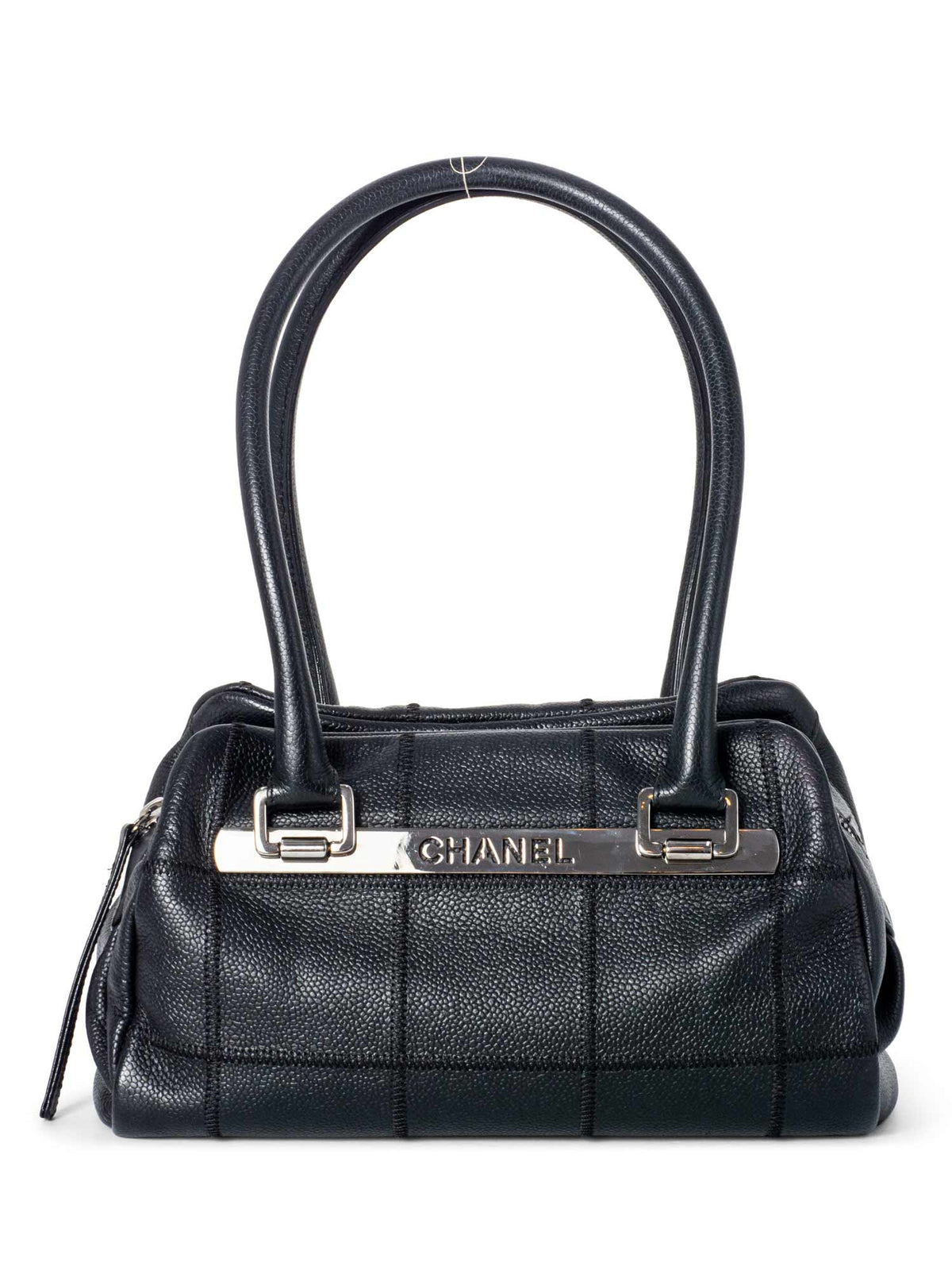 Chanel Quilted Caviar Leather Top Handle Bag Black