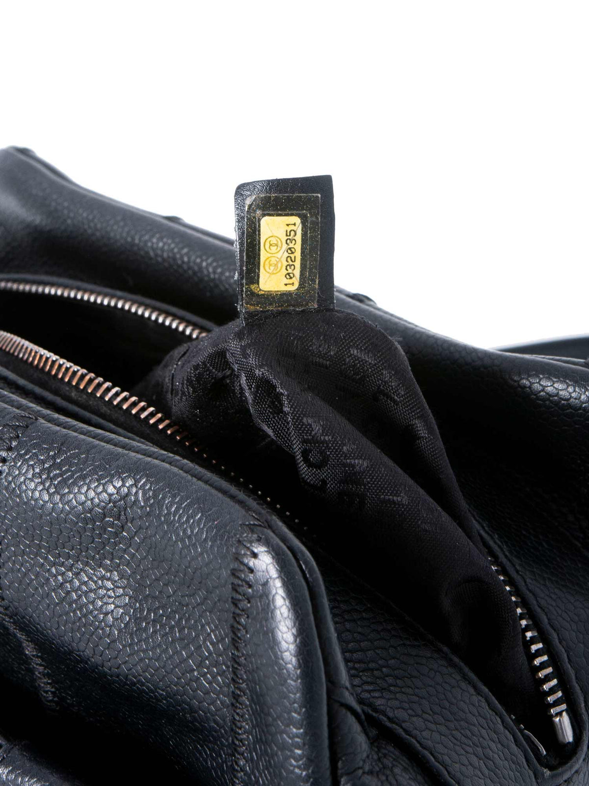 Chanel Quilted Caviar Leather Top Handle Bag Black