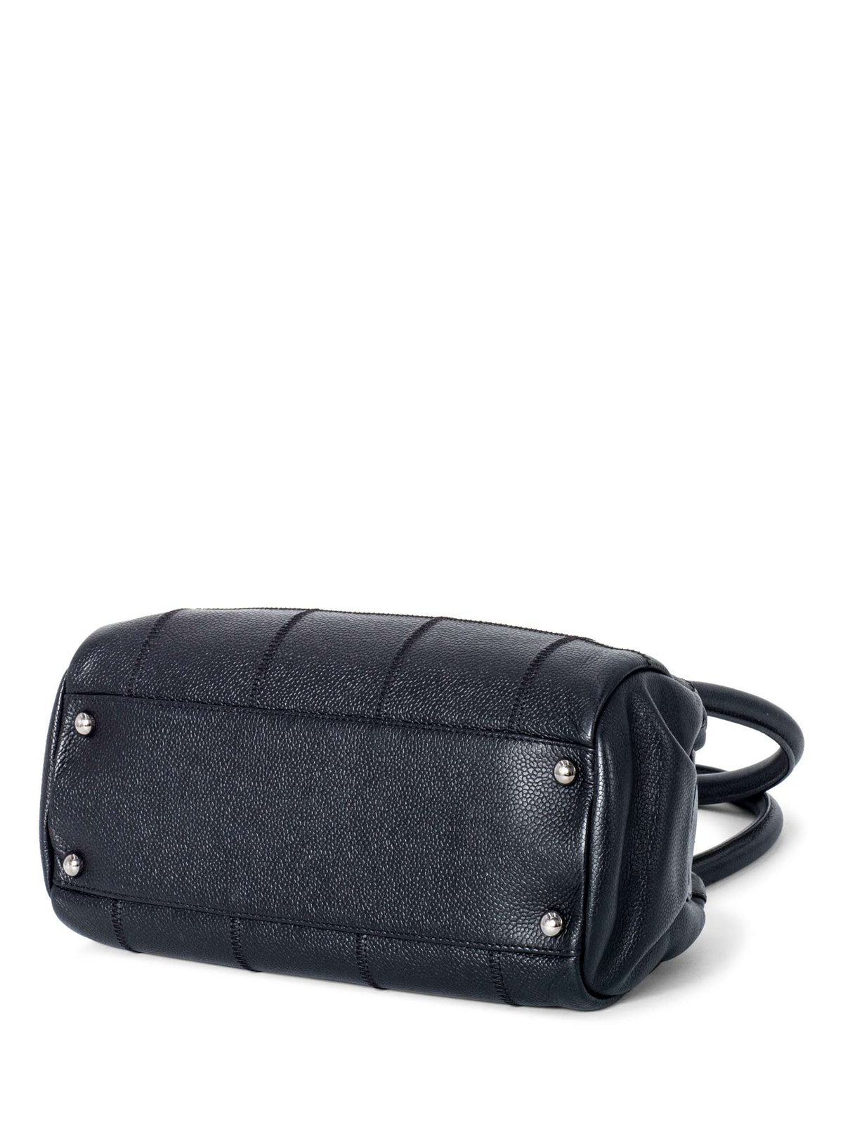 Chanel Quilted Caviar Leather Top Handle Bag Black