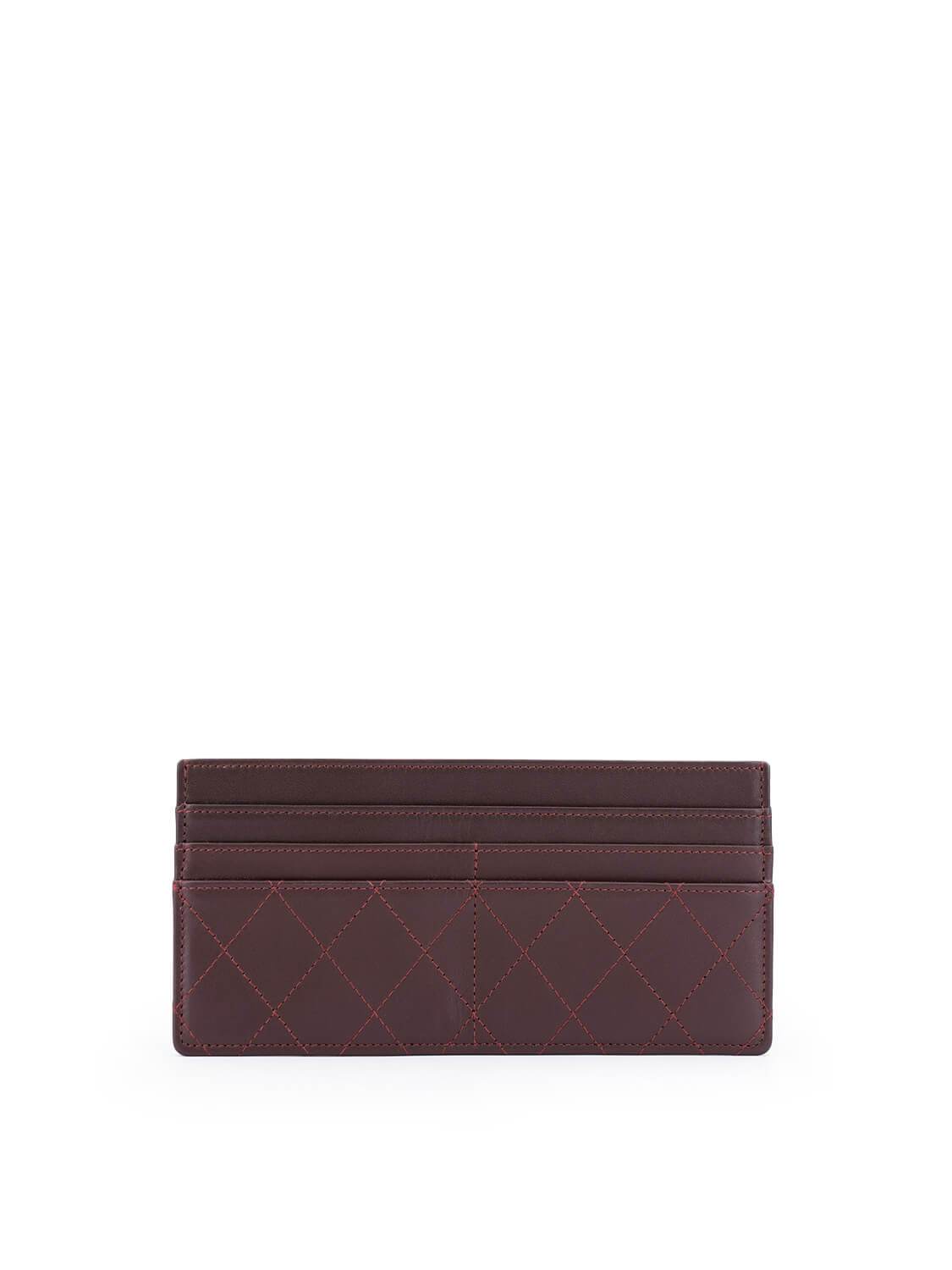 Chanel Quilted Lambskin Leather Wallet Burgundy