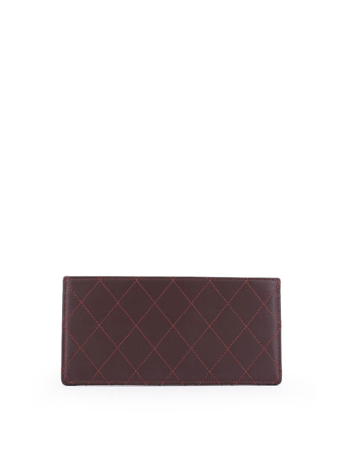 Chanel Quilted Lambskin Leather Wallet Burgundy