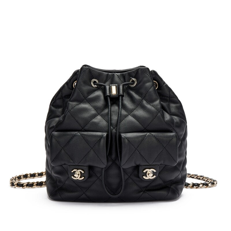 CHANEL 2023 QUILTED LAMBSKIN DUMA SMALL BACKPACK