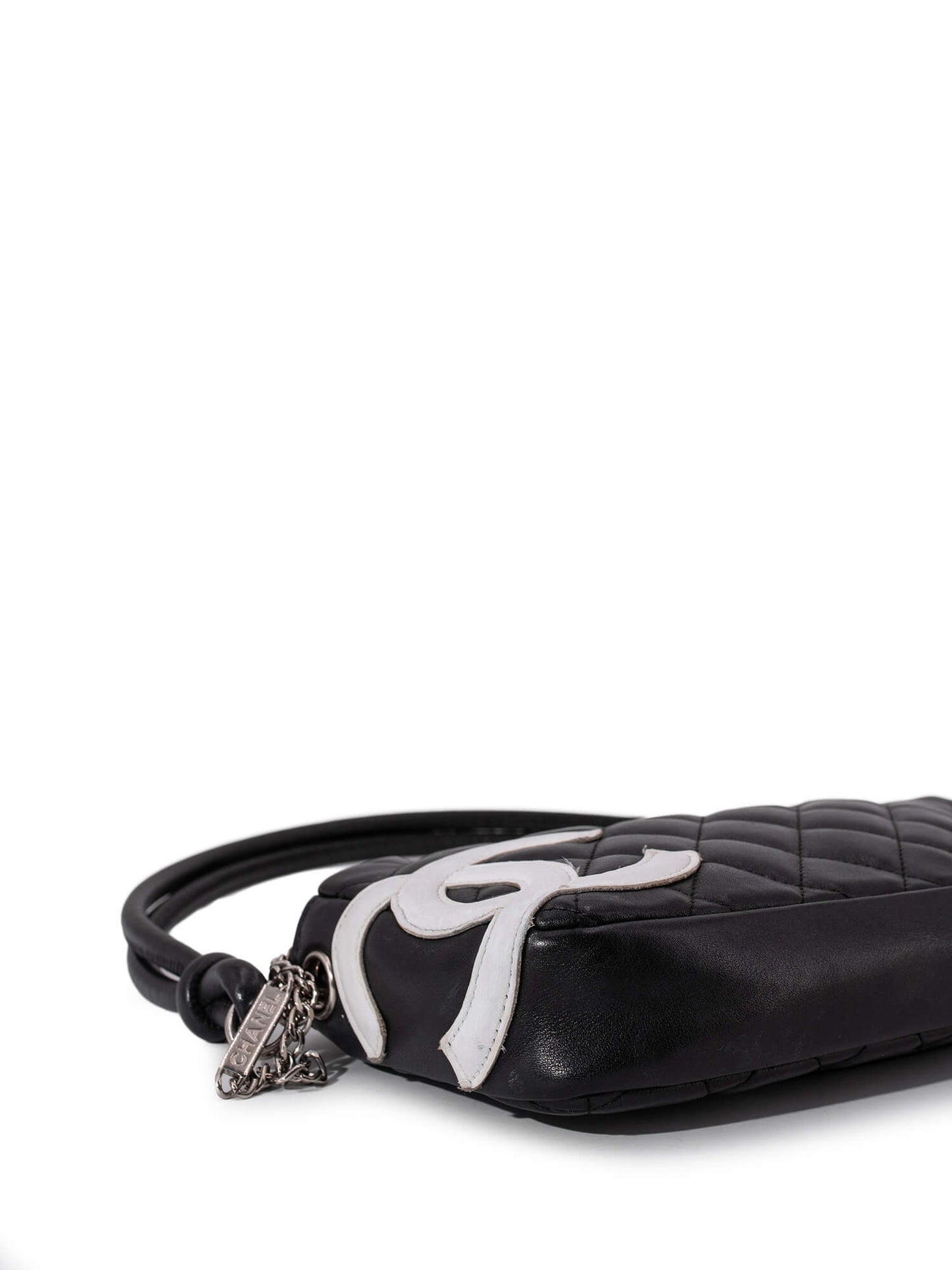 Chanel Quilted Leather CC Cambon Shoulder Bag Black White