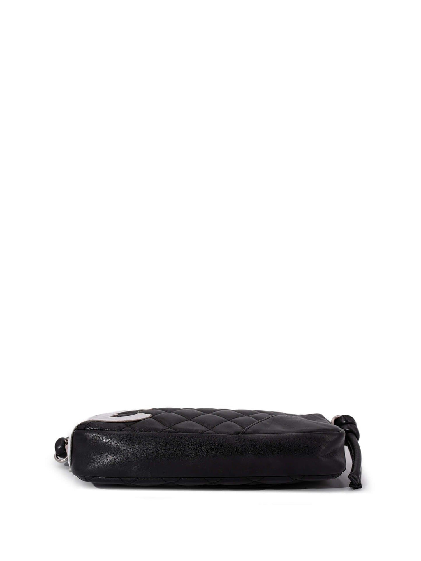 Chanel Quilted Leather CC Cambon Shoulder Bag Black White