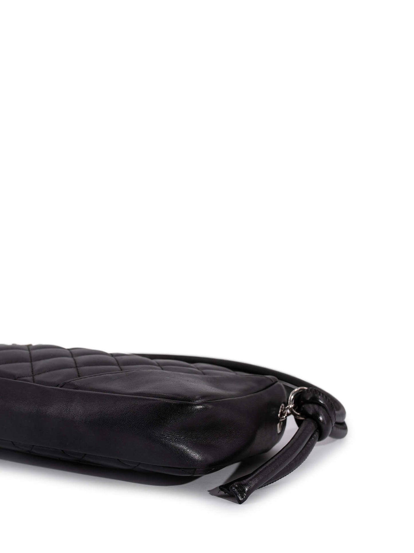 Chanel Quilted Leather CC Cambon Shoulder Bag Black White
