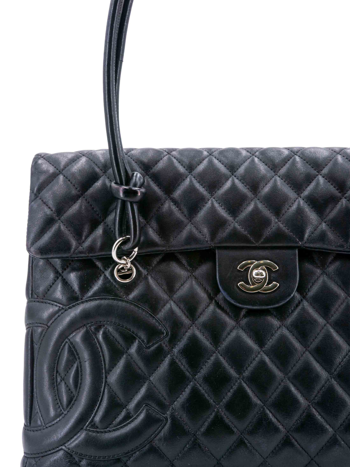 Chanel Quilted Leather CC Flap Maxi Bag Black