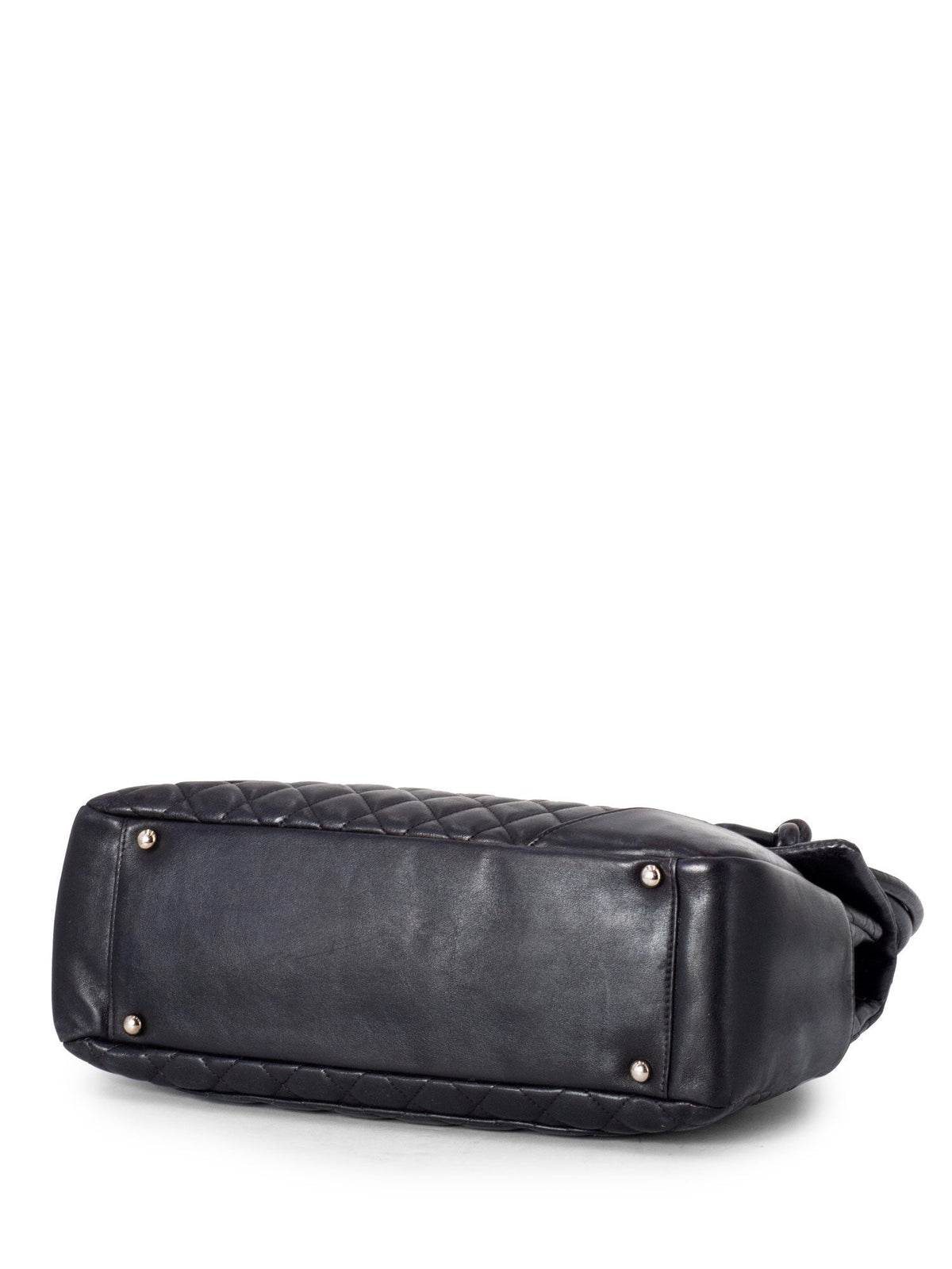 Chanel Quilted Leather CC Flap Maxi Bag Black