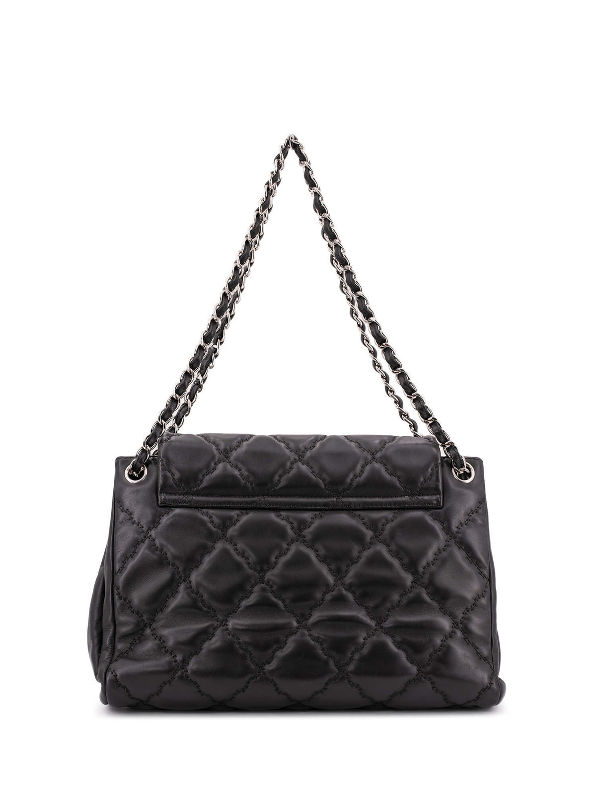 Chanel Quilted Leather CC Logo Flap Bag Black