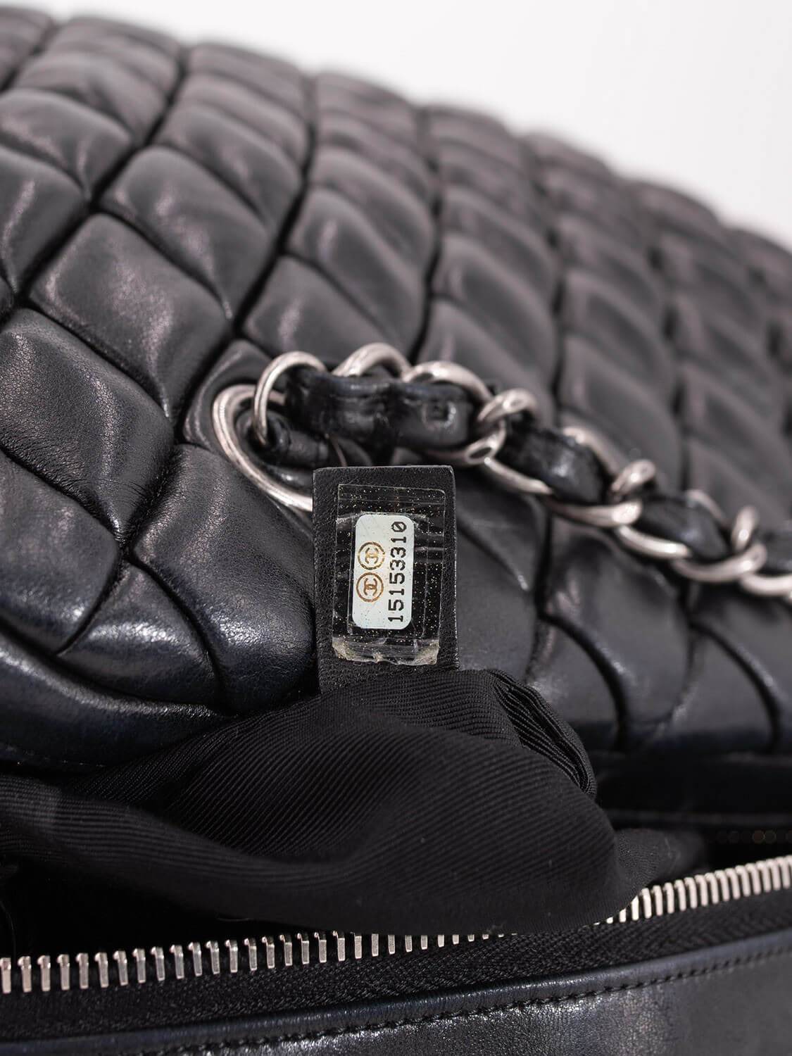 Chanel Quilted Leather CC Logo Large Bag Black