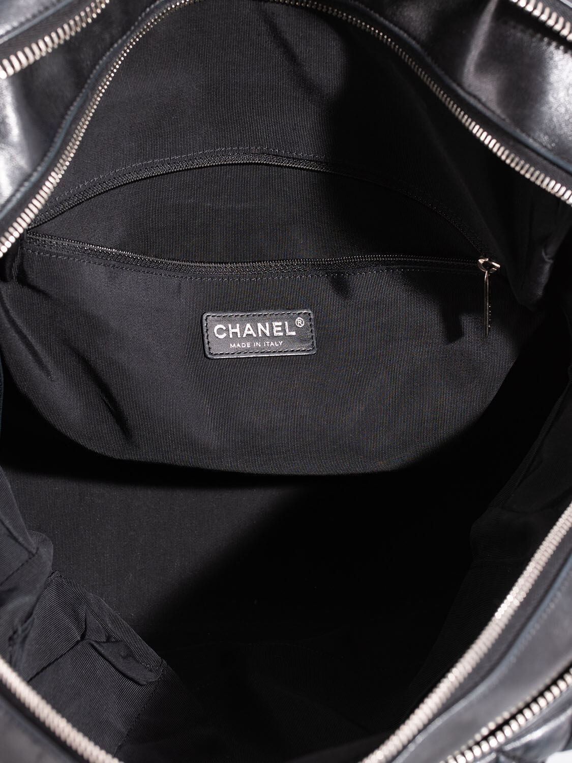Chanel Quilted Leather CC Logo Large Bag Black