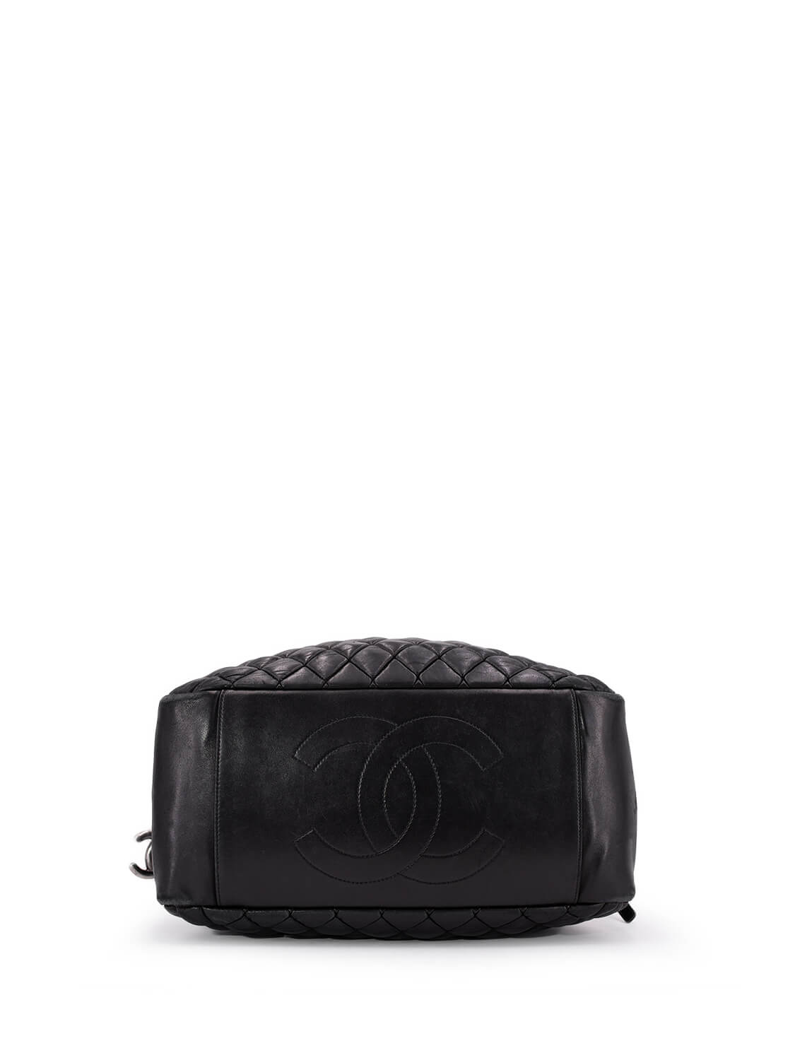 Chanel Quilted Leather CC Logo Large Bag Black