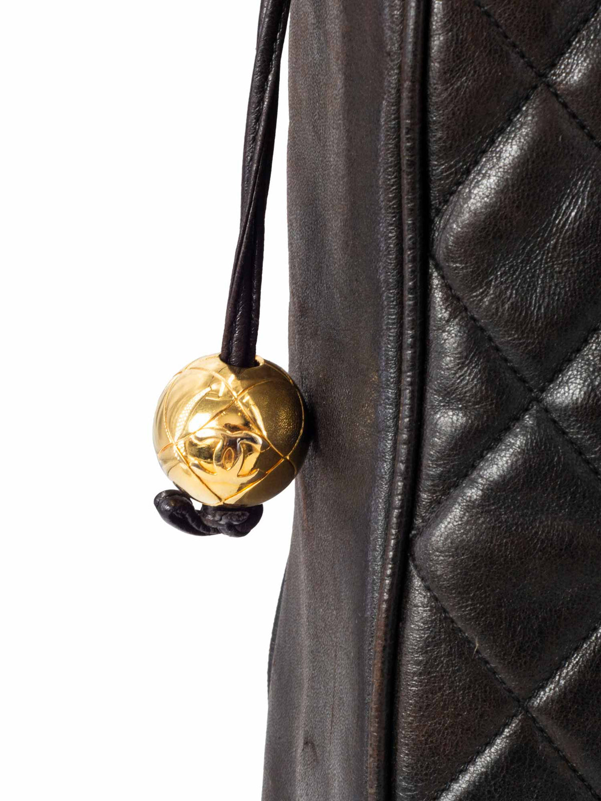 Chanel Quilted Leather CC Logo Medallion Large Shopper Bag Brown