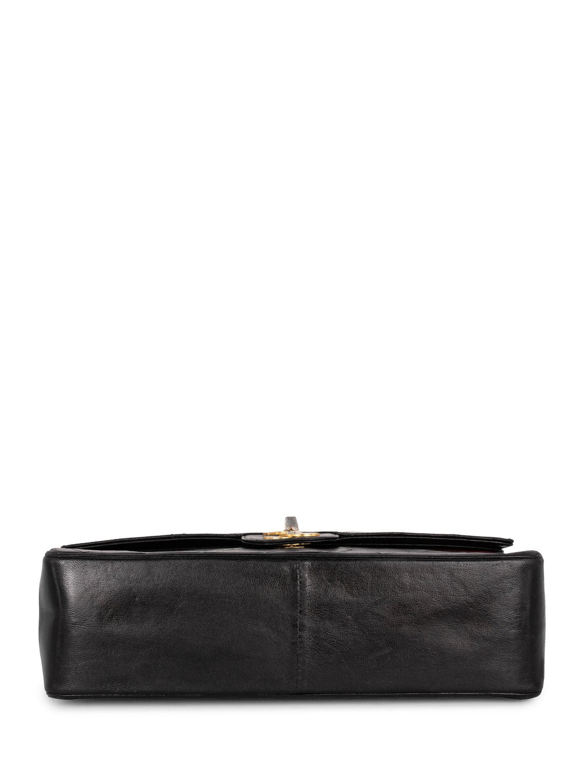 Chanel Quilted Leather CC Logo Medium Double Flap Bag Black