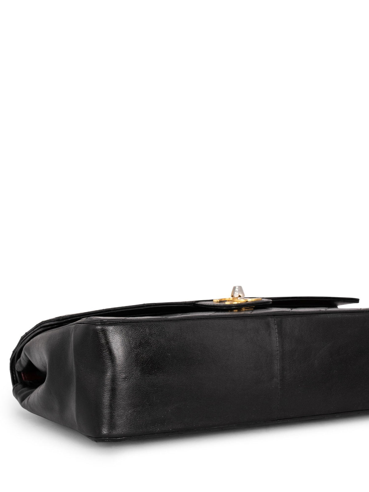 Chanel Quilted Leather CC Logo Medium Double Flap Bag Black