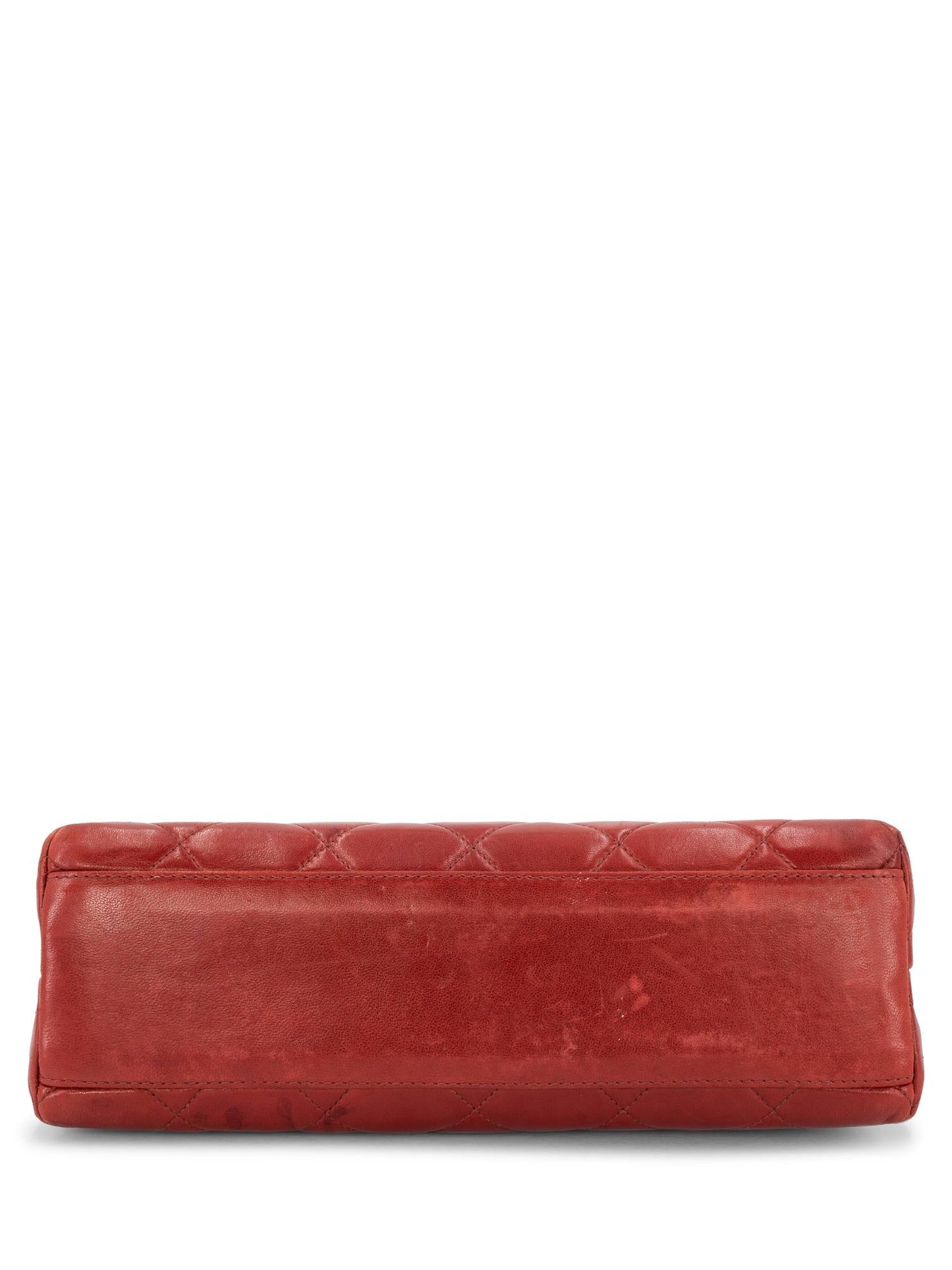 Chanel Quilted Leather CC Logo Shoulder Bag Red