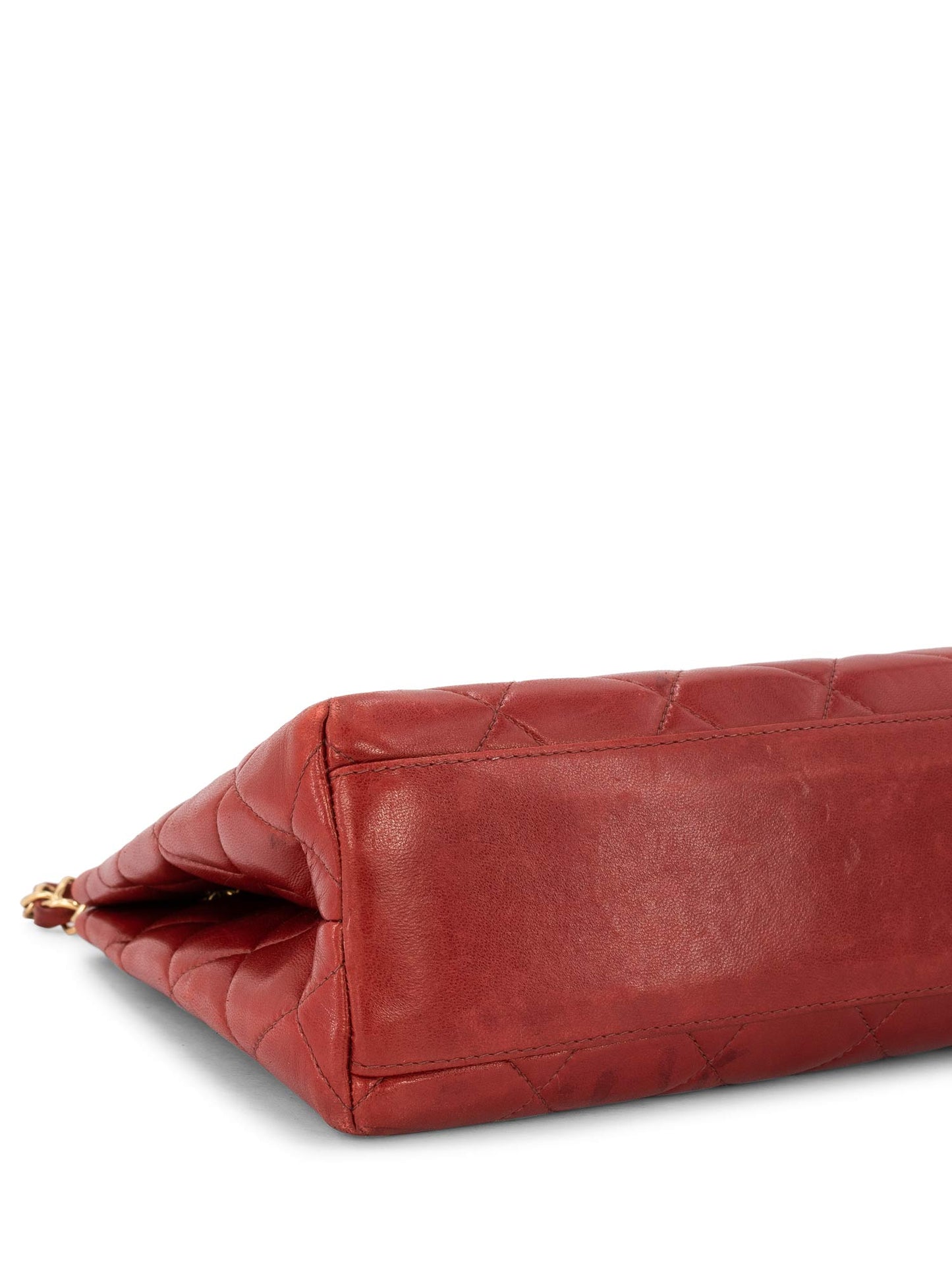 Chanel Quilted Leather CC Logo Shoulder Bag Red