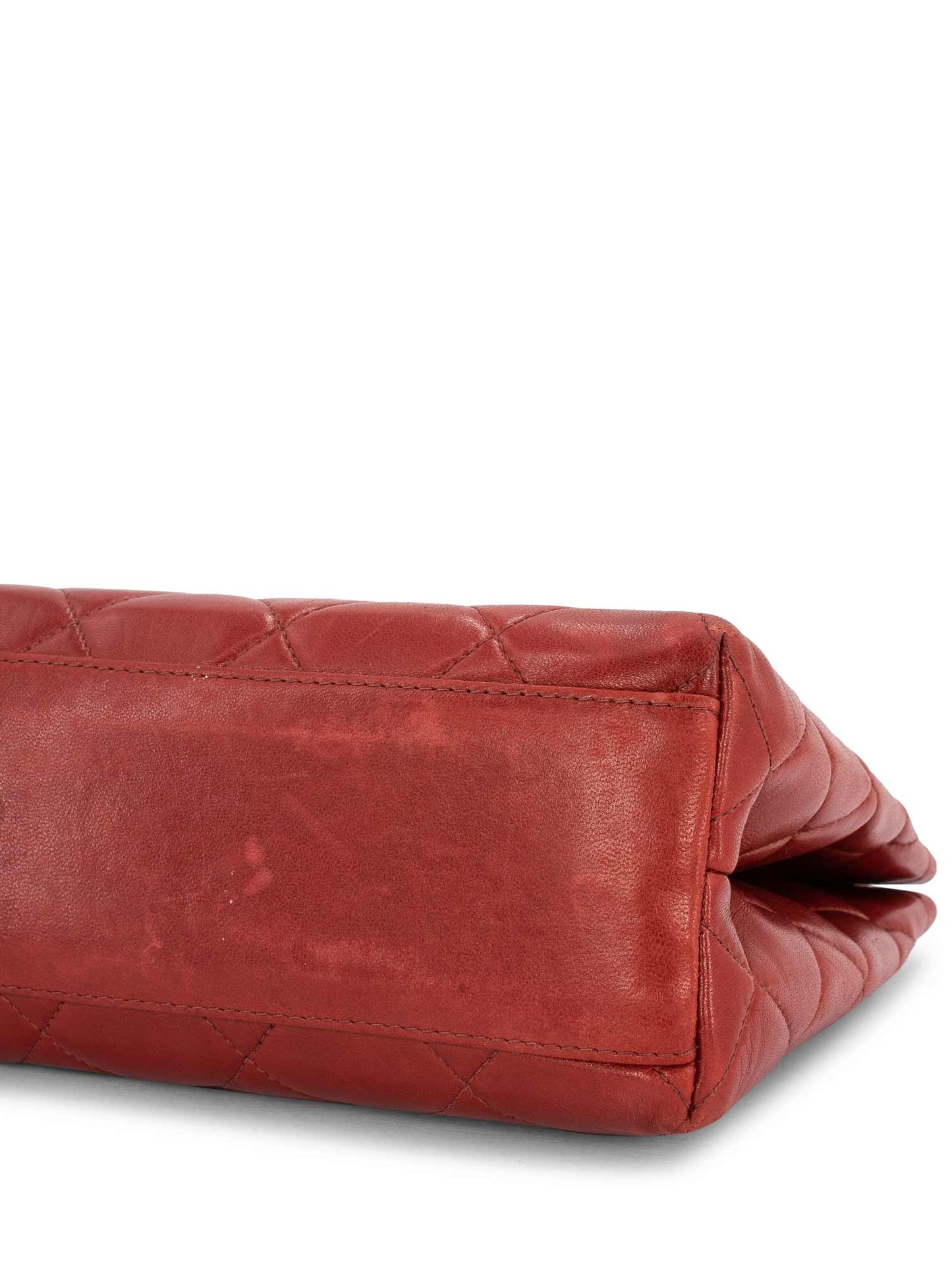 Chanel Quilted Leather CC Logo Shoulder Bag Red