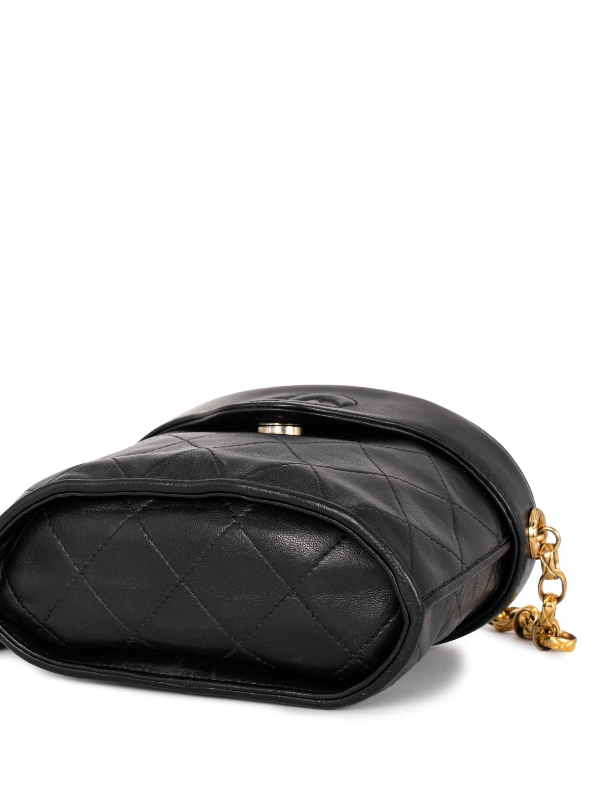 Chanel Quilted Leather CC Logo Tassel Mini Bucket Bag Navy Blue