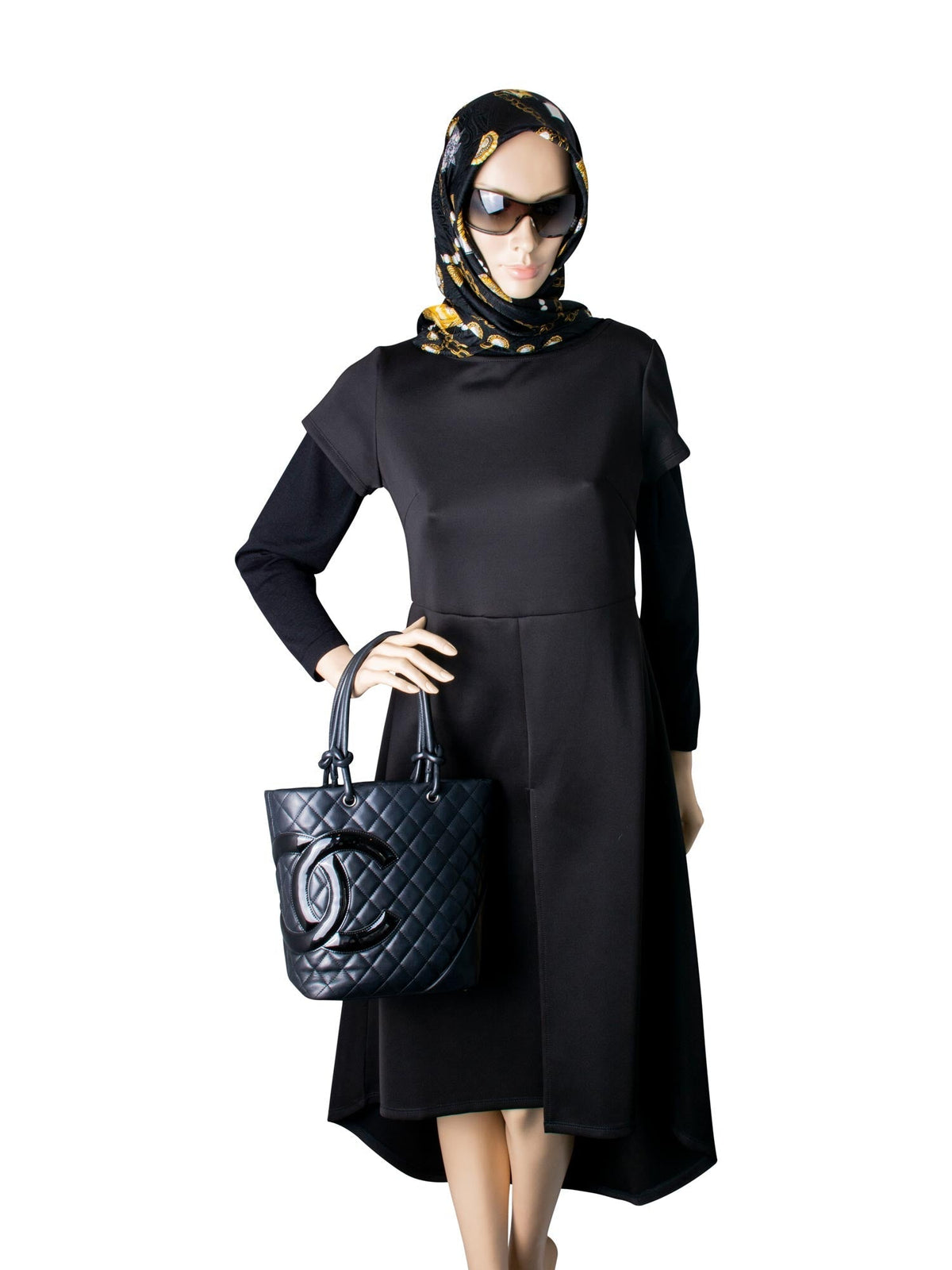 Chanel Quilted Leather Cambon Bucket Bag Black