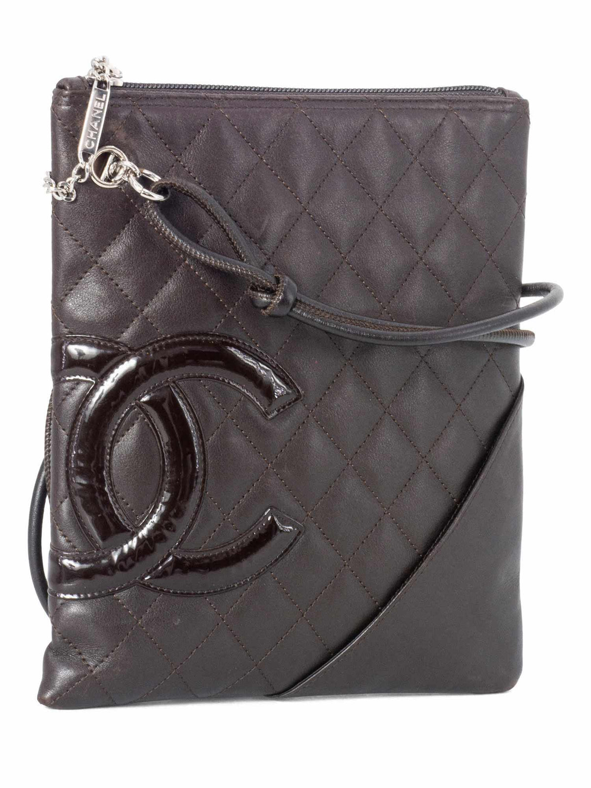 Chanel Quilted Leather Cambon Messenger Bag Brown