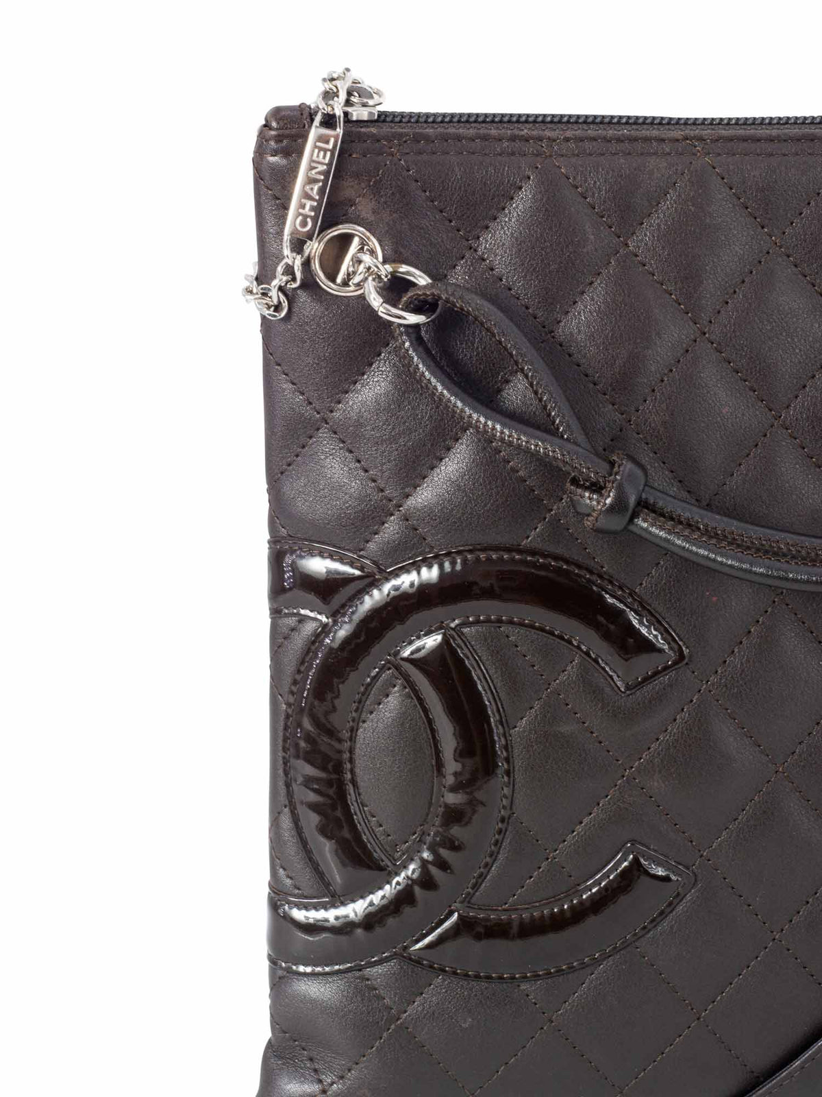 Chanel Quilted Leather Cambon Messenger Bag Brown
