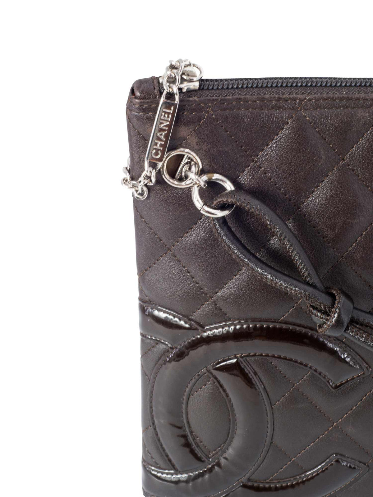 Chanel Quilted Leather Cambon Messenger Bag Brown