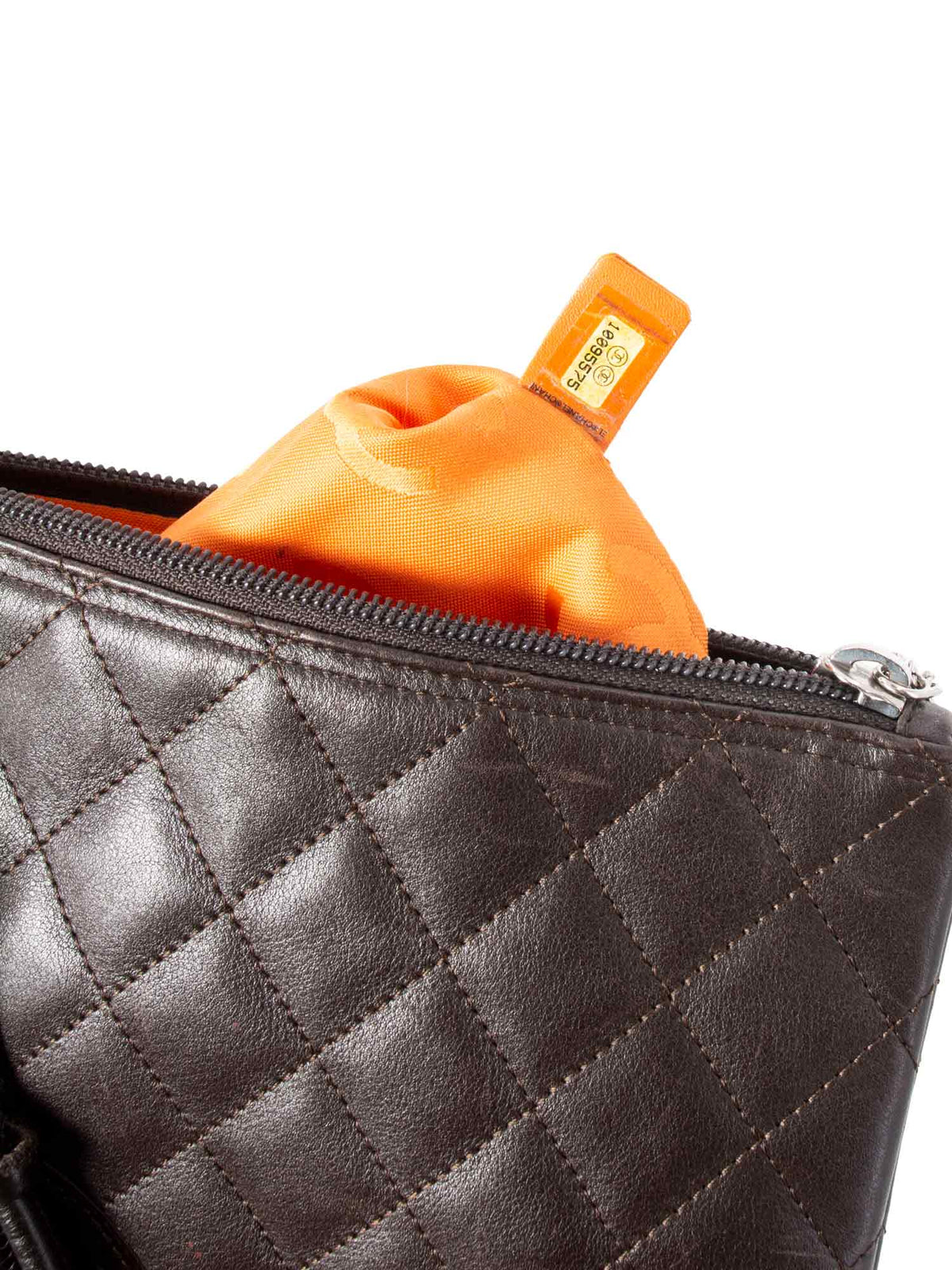 Chanel Quilted Leather Cambon Messenger Bag Brown
