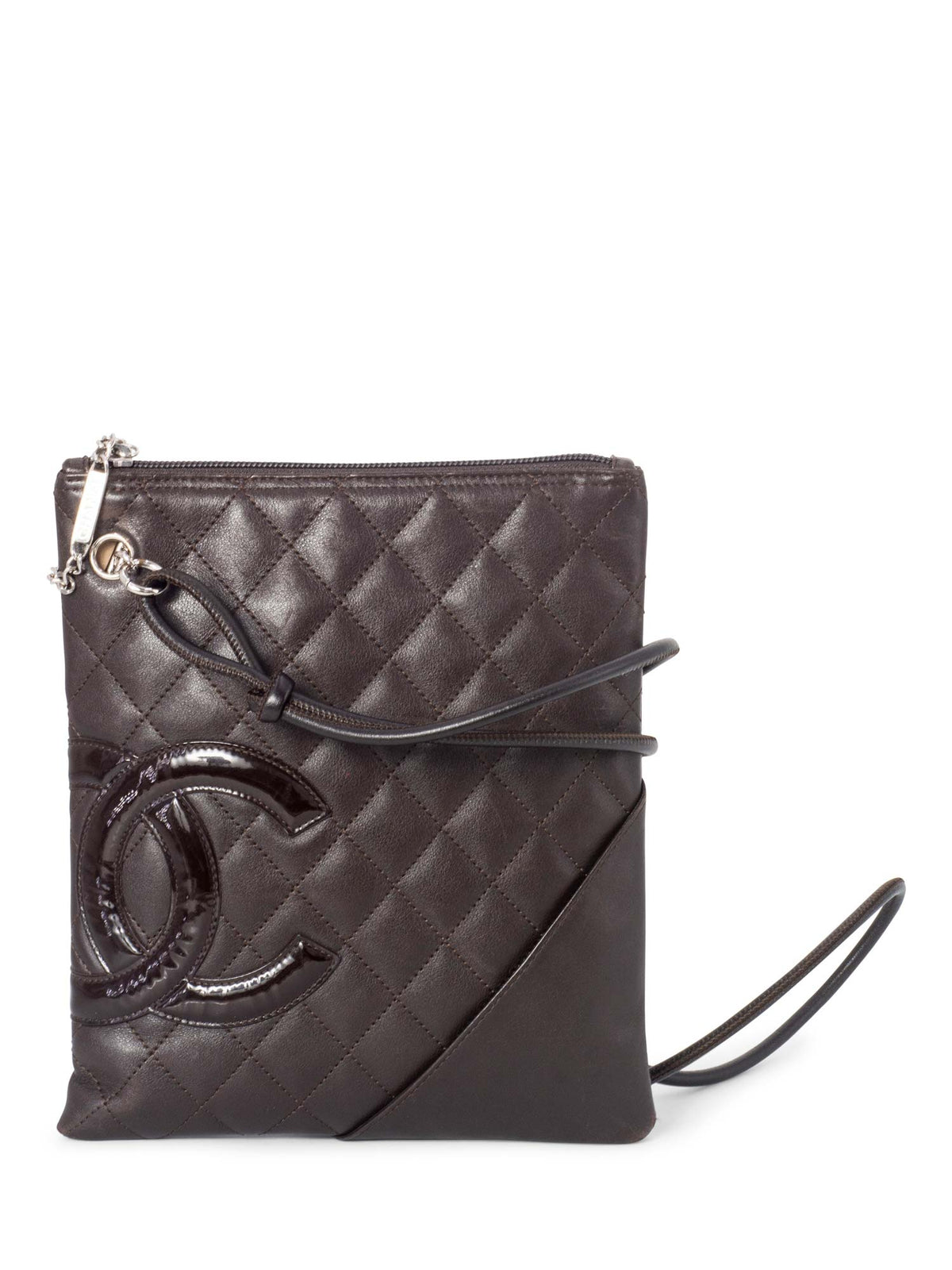 Chanel Quilted Leather Cambon Messenger Bag Brown