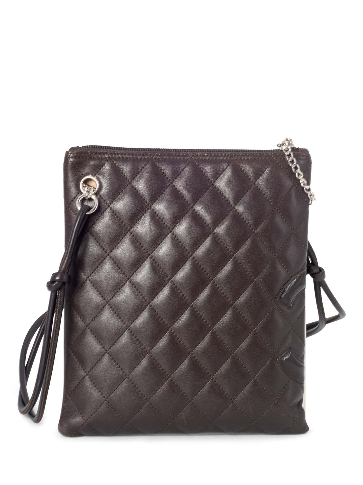 Chanel Quilted Leather Cambon Messenger Bag Brown