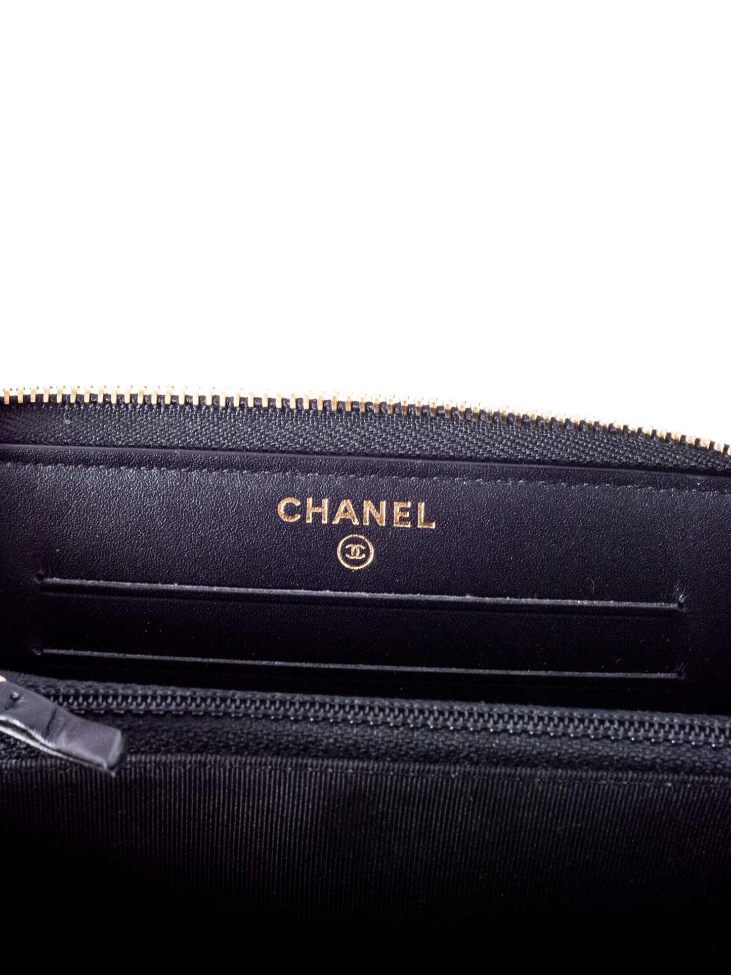 Chanel Quilted Leather Lucky Charms Reissue Zip Around Wallet Black