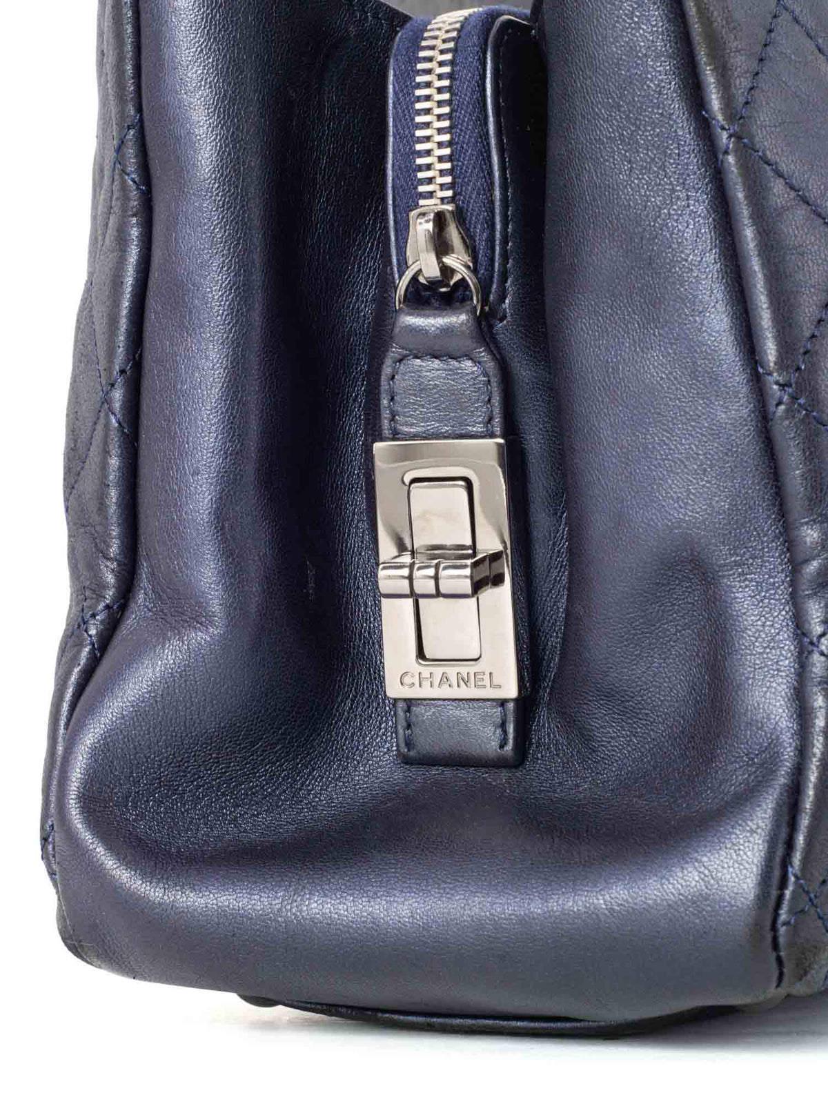 Chanel Quilted Leather Mademoiselle Shopper Bag Blue