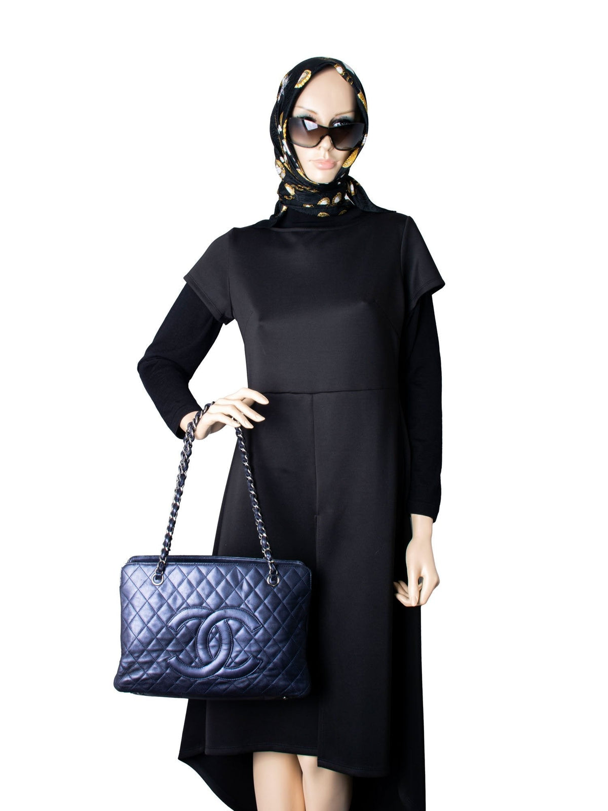 Chanel Quilted Leather Mademoiselle Shopper Bag Blue