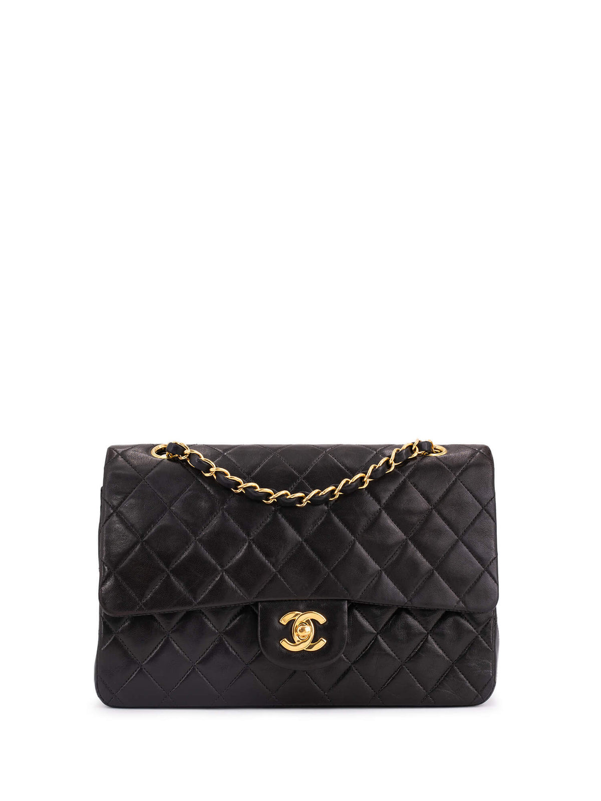 Chanel Quilted Leather Medium Double Flap Bag Black