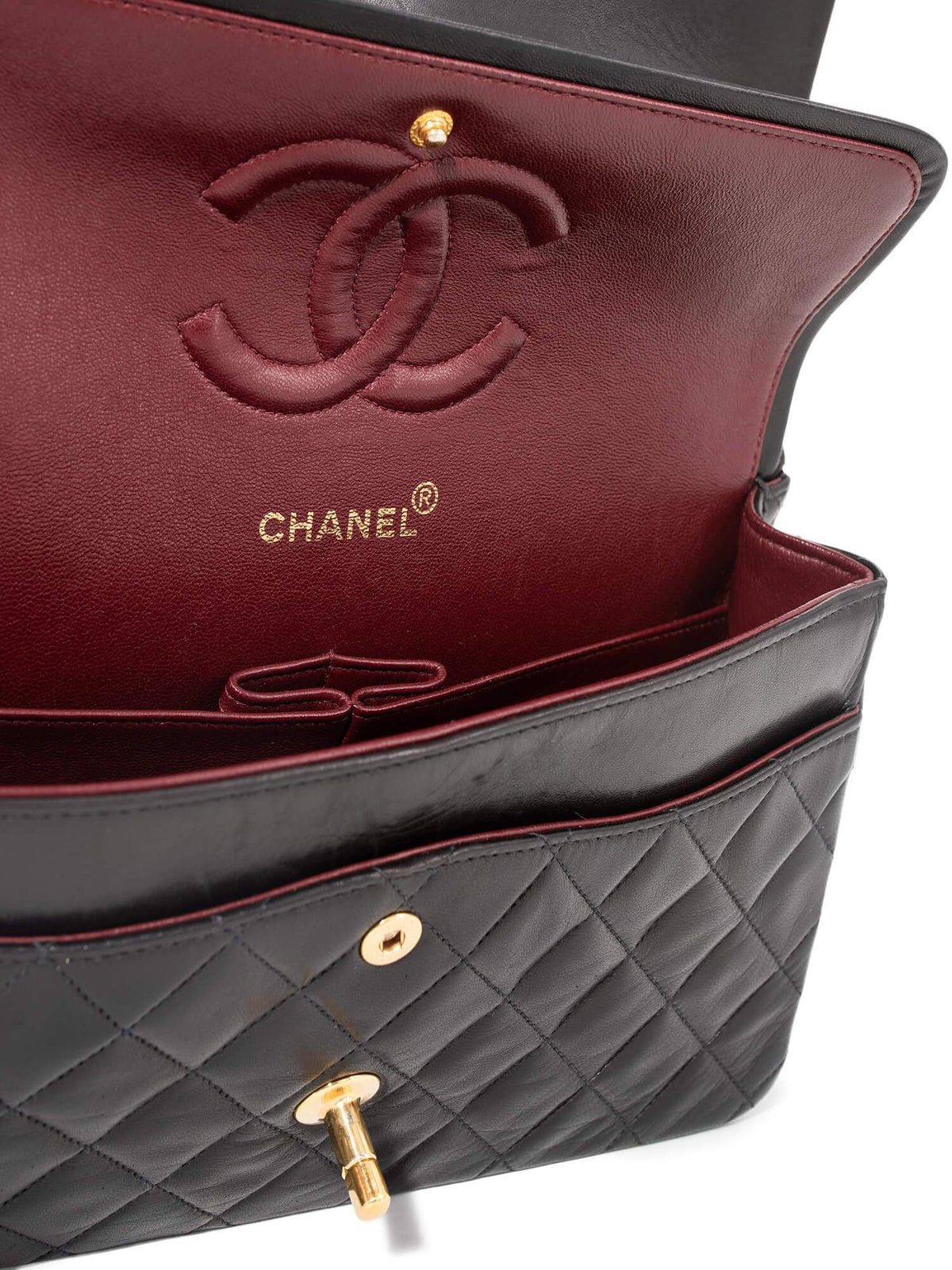 Chanel Quilted Leather Medium Double Flap Bag Black