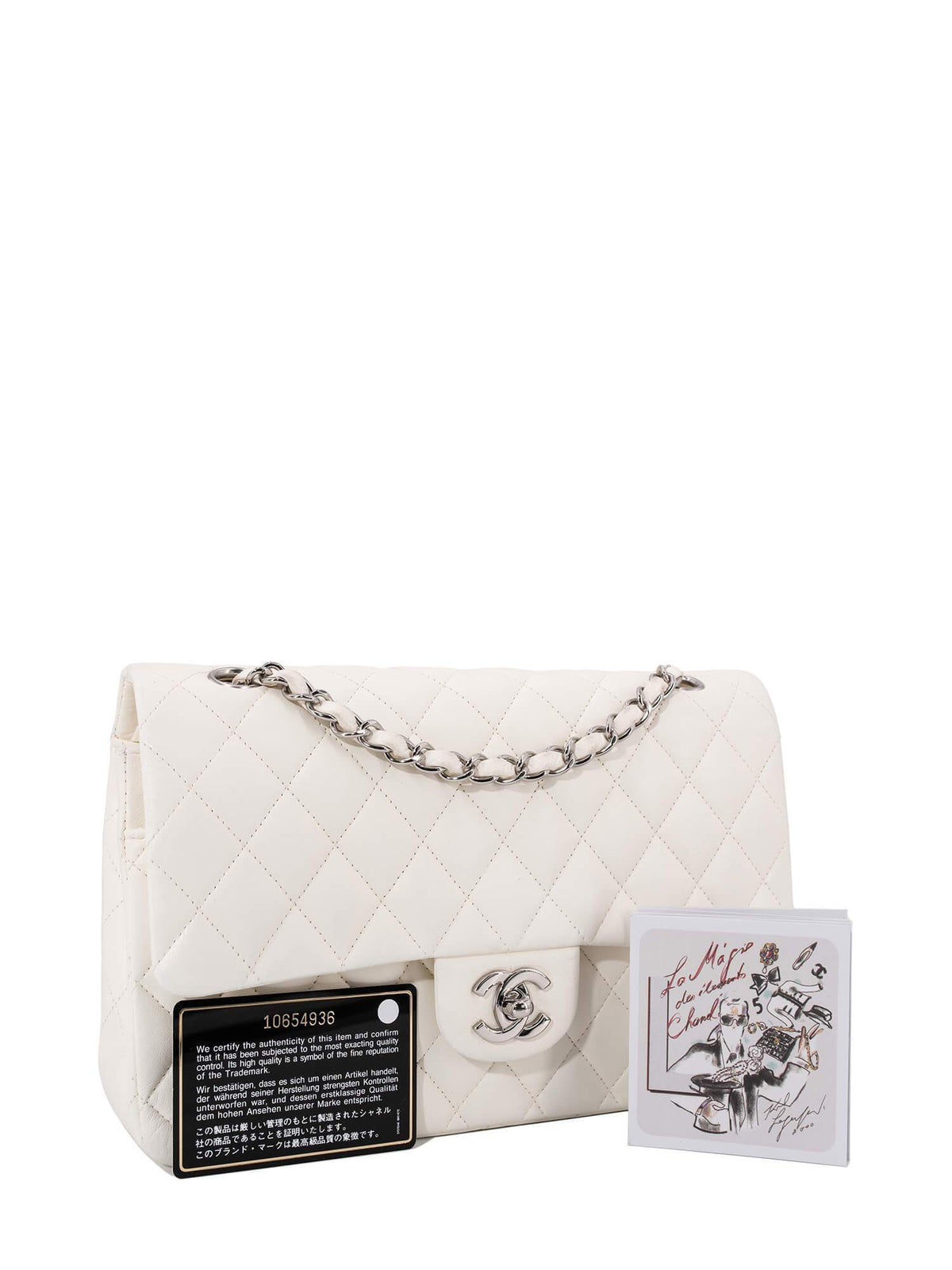Chanel Quilted Leather Medium Double Flap Bag Ivory