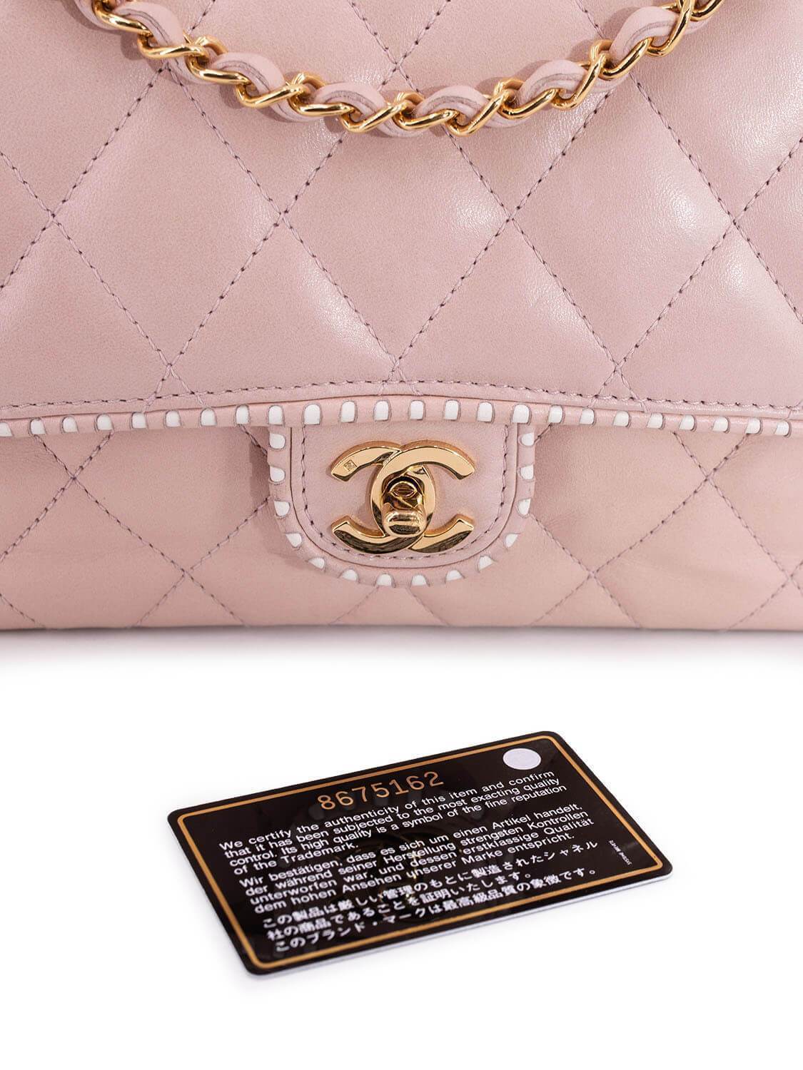 Chanel Quilted Leather Medium Single Flap Bag Pink