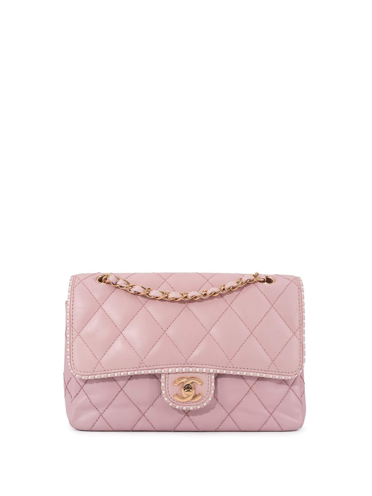 Chanel Quilted Leather Medium Single Flap Bag Pink