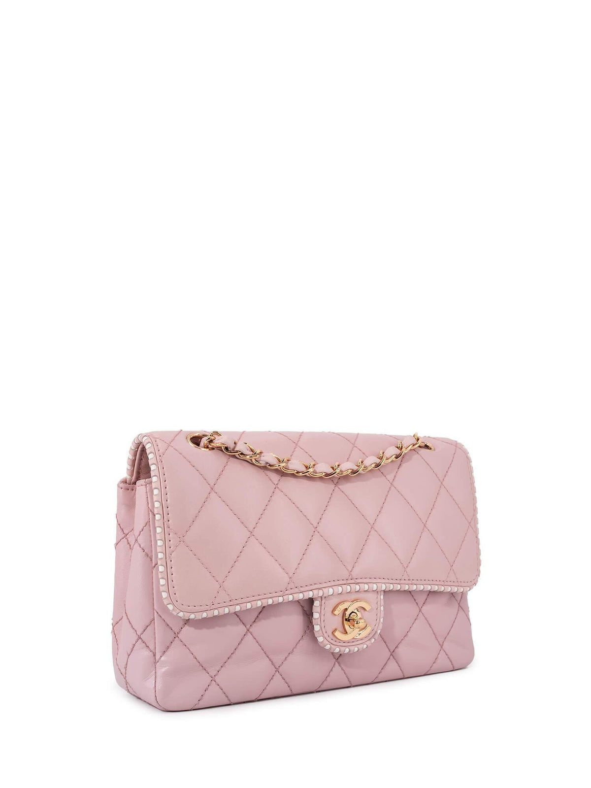 Chanel Quilted Leather Medium Single Flap Bag Pink