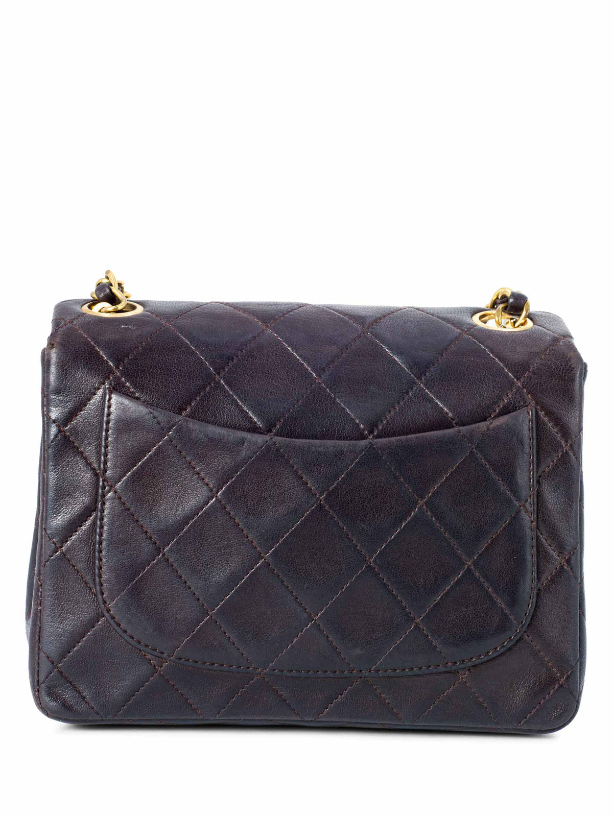 Chanel Quilted Leather Mini Flap Bag Brown
