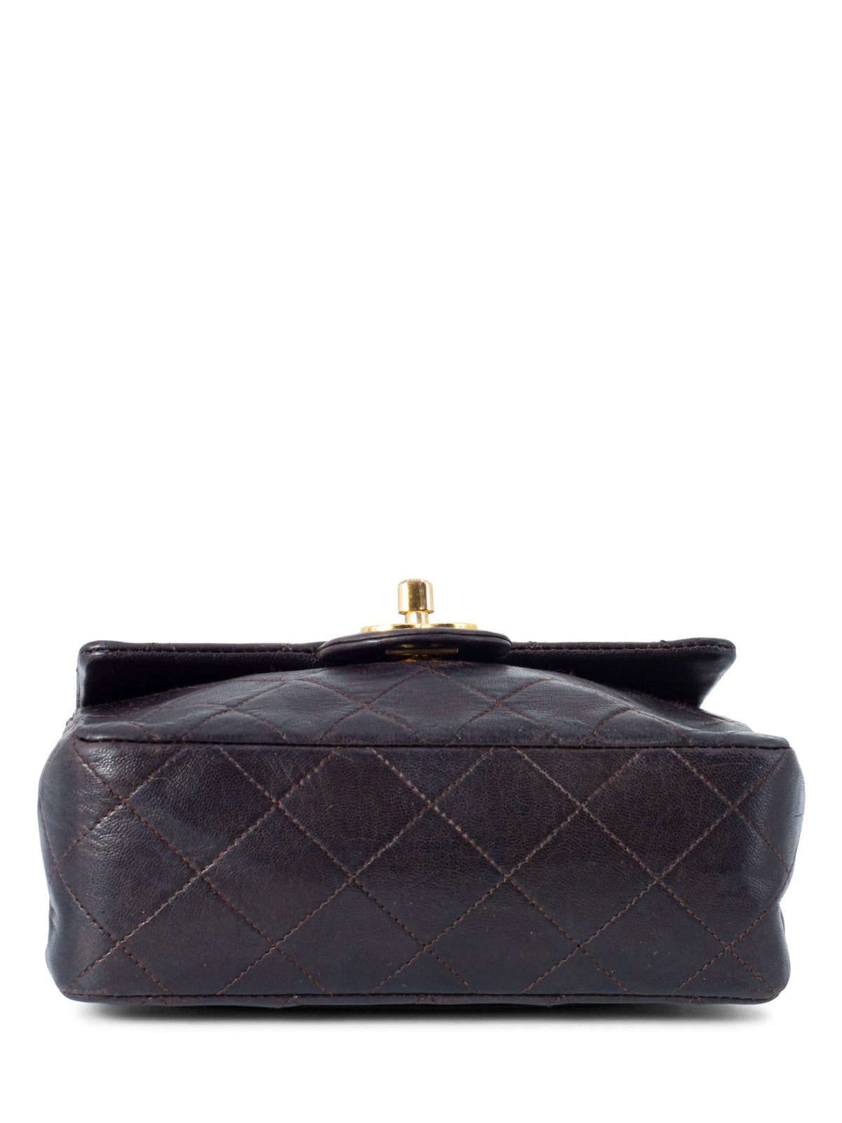 Chanel Quilted Leather Mini Flap Bag Brown