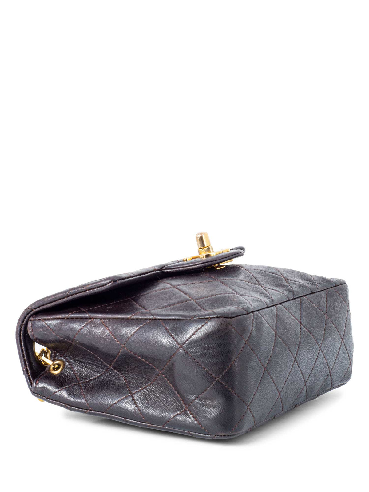 Chanel Quilted Leather Mini Flap Bag Brown